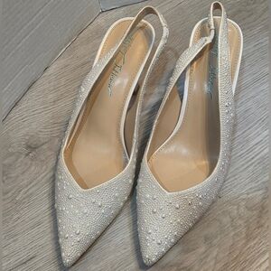 Betsey Johnson Women's White Slingback Heels Size 9